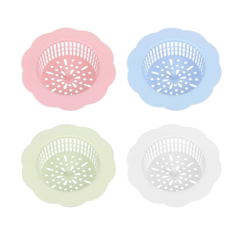 OLIREXD 4PCS Good Grips Plastic Kitchen Bath Sink Strainer Drain Filter Basket, Hair Catcher Stopper, Easy Clean, Set of 4 - Image 1